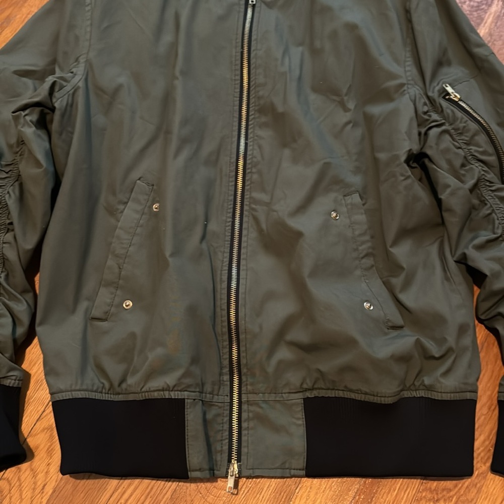 Men Divided Green Jacket Large Euc - image 2